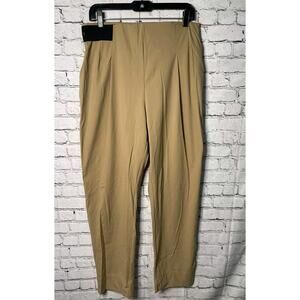 Aday Women Size Large Beige Tapered Turn It Up Ankle Pants